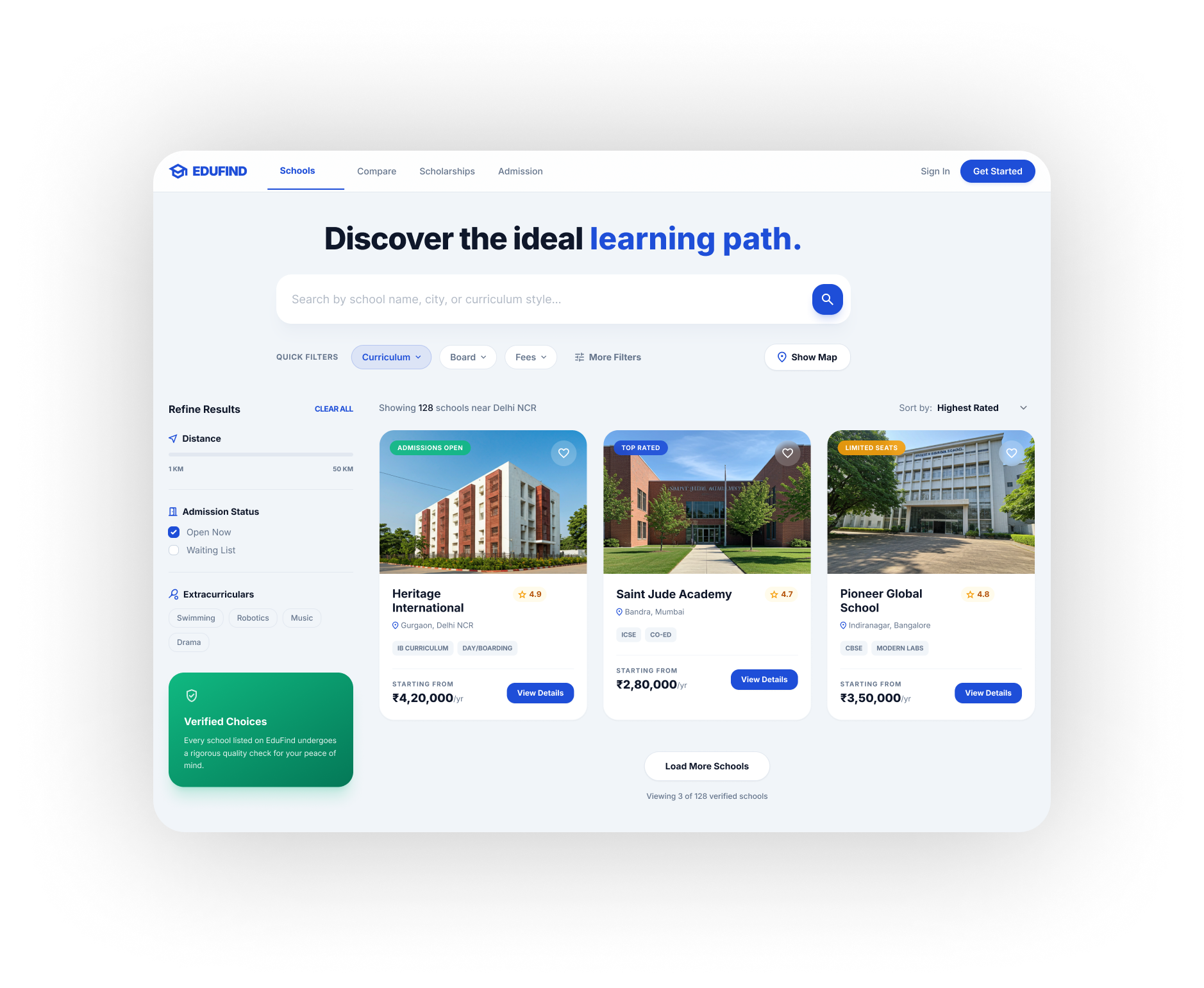 EduFind Discovery UI