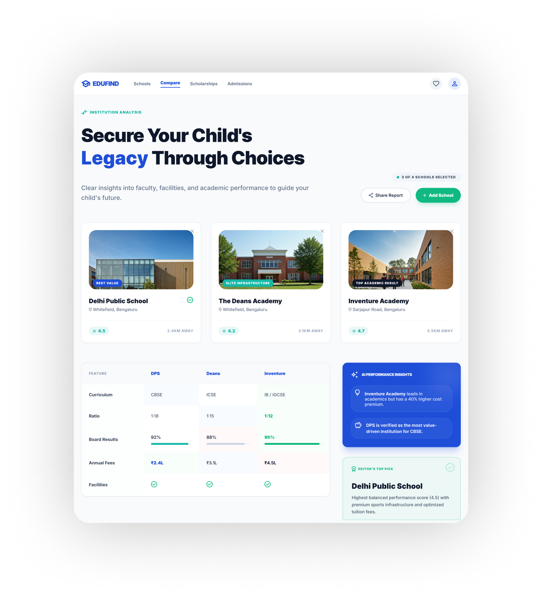 EduFind Comparison Tool